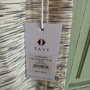 Tavi High Waisted Eyelet 7/8 Tight in Sand Stone